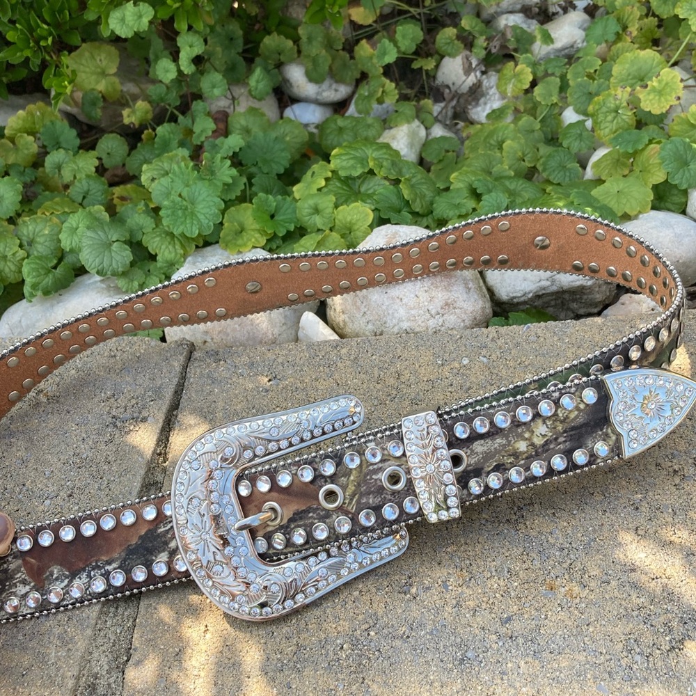 Camo Bling Western Belt